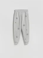 Spodnie damskie - Reserved - Spodnie dresowe z aplikacjami - ciemnoszary - miniaturka - grafika 1