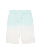 Spodenki damskie - TOM TAILOR Chłopięce dziecięce szorty dresowe ze wzorem, 31739 – Soft Aqua Dip Dye, 140 - miniaturka - grafika 1