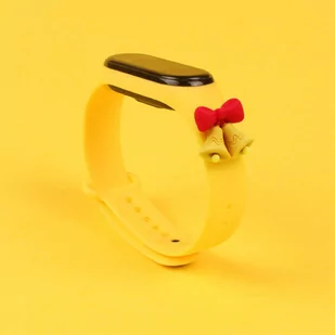 Strap Xmas opaska do Xiaomi Mi Band 6 / Mi Band 5 świąteczny silikonowy pasek bransoletka żółty (dzwonki) - Etui i futerały do telefonów - miniaturka - grafika 2