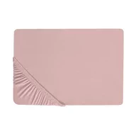 Prześcieradła - Bawełniane Prześcieradło Z Gumką 140 X 200 Cm Różowe Hofuf - miniaturka - grafika 1