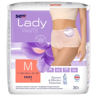 Seni Lady Pants, majtki chłonne dla kobiet, Medium, 80-110 cm, 30 sztuk - Bielizna lecznicza - miniaturka - grafika 1