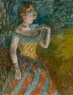 Plakaty - Galeria Plakatu, Plakat, The Singer In Green, Edgar Degas, 40x60 cm - miniaturka - grafika 1