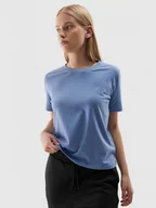 Koszulki sportowe damskie - Damski t-shirt basic 4F 4FWAW24TTSHF1650 - niebieski - miniaturka - grafika 1