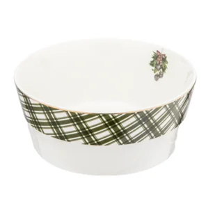 Miska porcelanowa świąteczny stroik zielona krata 15 cm 600 ml - Miski i półmiski - miniaturka - grafika 1