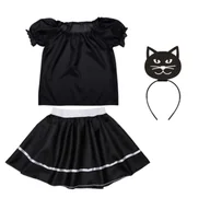 Stroje karnawałowe - ZESTAW KOTEK CZARNY 134-140 4el - miniaturka - grafika 1