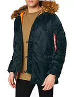 Kurtki męskie - Alpha Industries Męska kurtka zimowa ze sztucznym futrem, Dark Petrol, M - miniaturka - grafika 1