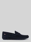 Półbuty damskie - Mokasyny ze skóry welurowej - miniaturka - grafika 1