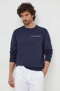 Gant bluza męska kolor granatowy gładka - Bluzy męskie - miniaturka - grafika 1