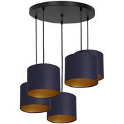 Lampy sufitowe - Luminex Arden 3571 Lampa wisząca zwis 5x60W E27 czarny/niebieski/złoty - miniaturka - grafika 1