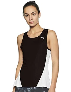 PUMA Damen Tank Top Cross the Line Singlet W, Puma Black-Puma White, S, 515103 - Koszulki i topy damskie - miniaturka - grafika 1