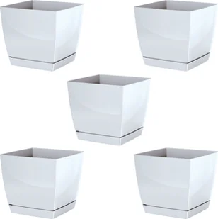 Dikel 5x Doniczka kwadratowa Coubi DUKP100 + podstawka - Donice - miniaturka - grafika 1