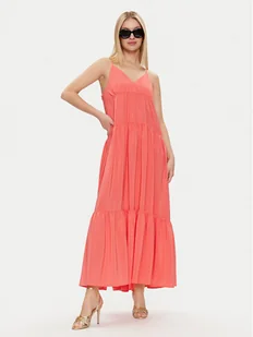 Sisley Sukienka letnia 43A2LV05P Koralowy Loose Fit - Sukienki - miniaturka - grafika 1