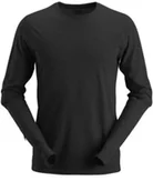 Odzież robocza - 2427 T-shirt wełniany AllroundWork - długi rękaw Snickers Workwear czarny - miniaturka - grafika 1