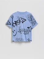 Koszulki dla chłopców - Reserved - T-shirt z nadrukiem - jasnoniebieski - miniaturka - grafika 1