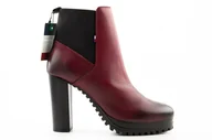 Botki damskie - Buty damskie Tommy Hilfiger Essential Cleated skórzane-40 - miniaturka - grafika 1