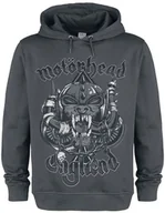 Bluzy męskie - bluza MOTORHEAD - SNAGGEL TOOTH CREST ENGLAND z kapturem, szara-S - miniaturka - grafika 1