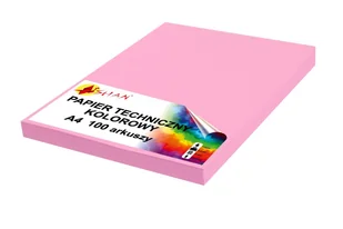 Papier techniczny A4 200g różowy landrynkowy 50 arkuszy - Szkolne artykuły papiernicze - miniaturka - grafika 1