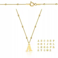 Naszyjniki - Złoty naszyjnik z literką literka A ,M lub dowolna - miniaturka - grafika 1
