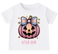 Koszulki dla dziewczynek - KOSZULKA DLA DZIECKA Z DYNIĄ NA DZIEŃ DYNI - RÓŻOWA DYNIA - miniaturka - grafika 1