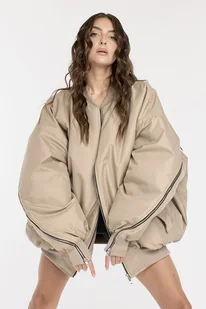 Kurtka typu bomber mocca zipper - Kurtki damskie Kurtka typu bomber mocca zipper - Kurtki damskie - miniaturka - grafika 1