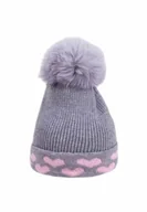 Czapki damskie - Dziewczęca czapka zimowa szara - miniaturka - grafika 1