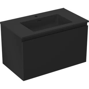 Mexen Orio szafka łazienkowa 80 cm z umywalką Otis, 1 szuflada, czarna mat - 91A10-08047-1-BF71-W18M71 - Szafki łazienkowe - miniaturka - grafika 1