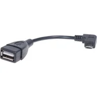 Kable komputerowe i do monitorów - Elmak SAVIO CL-61 Adapter OTG USB AF - micro USB kątowy BM - miniaturka - grafika 1