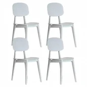Krzesła - B2B Partner Plastikowe krzesło do jadalni SIMPLY, białe, 4 sztuki 488042 - miniaturka - grafika 1