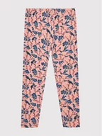 Spodnie i spodenki dla dziewczynek - Coccodrillo Legginsy ZC1122111EVG Różowy Slim Fit - miniaturka - grafika 1