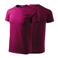 Koszulki męskie - Koszulka fuchsia red z krótkim rękawem z logo na sercu i plecach męska z nadrukiem logo firmy 160g BASIC129 kolor 49 koszulka krótki rękaw - miniaturka - grafika 1