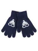 Rękawiczki dla dzieci - Rękawiczki Chłopięce Pięciopalczaste Z Odblaskiem Granatowe Z Goglami 14 Cm - miniaturka - grafika 1