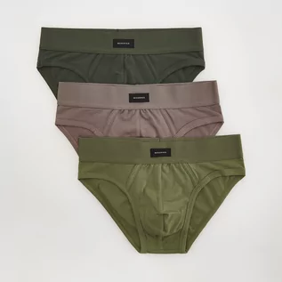 Majtki męskie - Reserved Reserved - 3 pack slipów - Khaki - grafika 1