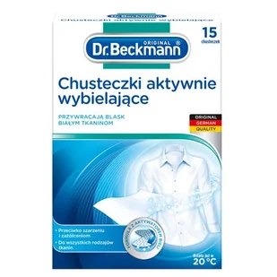 DR. BECKMANN DR BECKMANN DR BECKMANN Chusteczki aktywnie wybielające 15 szt - Akcesoria i części do pralek i suszarek - miniaturka - grafika 1