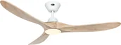 Wentylatory sufitowe - Energooszczędny wentylator sufitowy z oświetleniem LED i pilotem Eco Genuino-L biały / naturalne drewno 152 cm - miniaturka - grafika 1