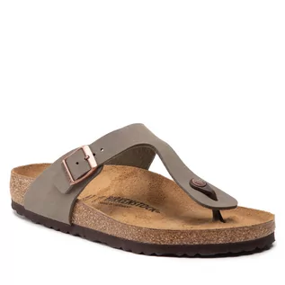 Klapki i japonki damskie - Birkenstock Japonki Gizeh 0043391 Stone - grafika 1