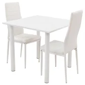 Meble do sypialni - Zestaw stół Lugano 80 biały i 2 krzesła Nicea białe - miniaturka - grafika 1