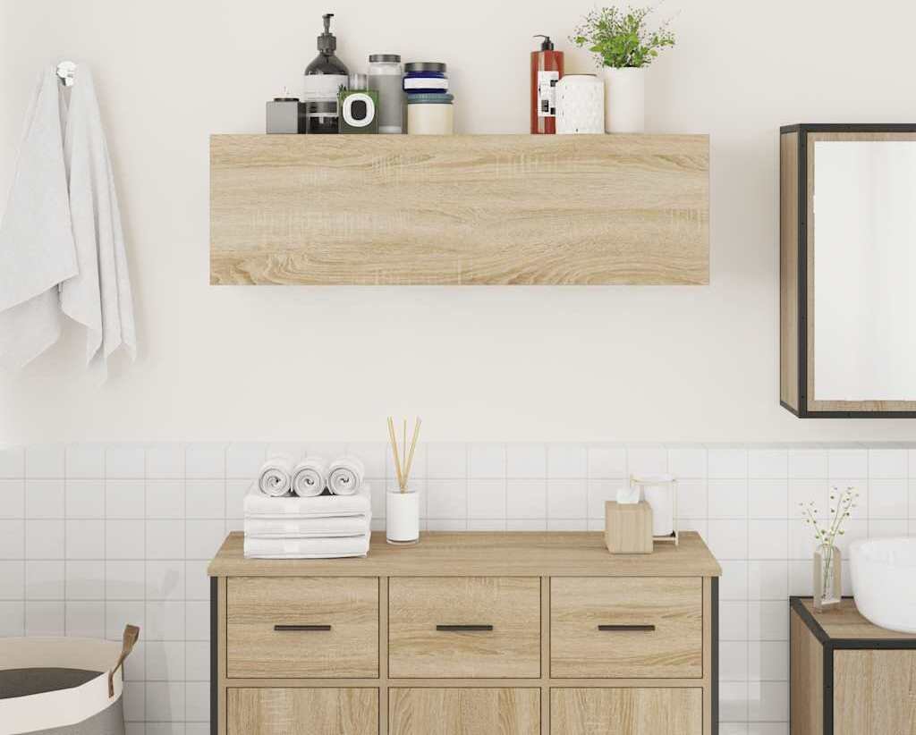 vidaXL Szafka łazienkowa dąb sonoma 100x25x30 cm materiał drewnopochodny