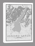 Obrazy i zdjęcia na płótnie - Jezioro Garda, Włochy mapa czarno biała - obraz na płótnie Wymiar do wyboru: 60x90 cm - miniaturka - grafika 1