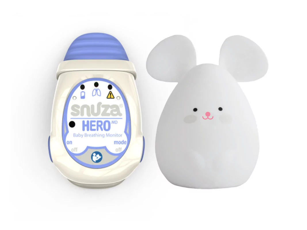 Snuza Monitor oddechu HERO MD + Myszka LUCA Lampka nocna LED dla dziecka