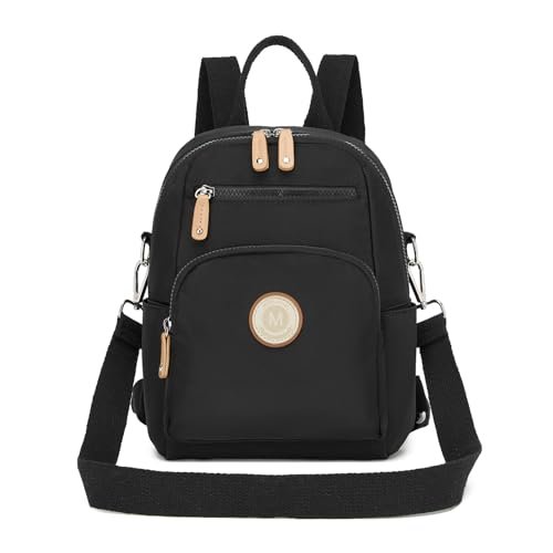 Miss Lulu Średni plecak damski, wodoodporny antykradzieżowy plecak damski 8 kieszeni, plecaki Regulowany pasek na ramię/podwójne ramię, podróże i turystyka, czarne, M, Casual