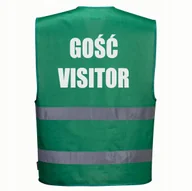 Odzież robocza - Kamizelka odblaskowa F474 PORTWEST L/XL -zielona nadruk GOŚĆ VISITOR - miniaturka - grafika 1