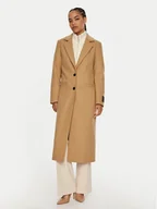 Płaszcze damskie - Hugo Płaszcz wełniany Mojeni 50526199 Beżowy Regular Fit - miniaturka - grafika 1
