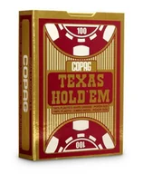 Gry planszowe - Cartamundi Talia Texas Holdem 100% plastic jumbo index - czerwona - miniaturka - grafika 1