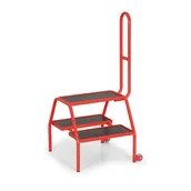 Drabiny - B2B Partner Ruchome schodki z uchwytem, 2 kółka 3722 - miniaturka - grafika 1