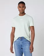 Koszulki męskie - Wrangler Męski t-shirt Ss Small Logo Tee T-Shirt, zielony (Green Spray Xhr), M - miniaturka - grafika 1