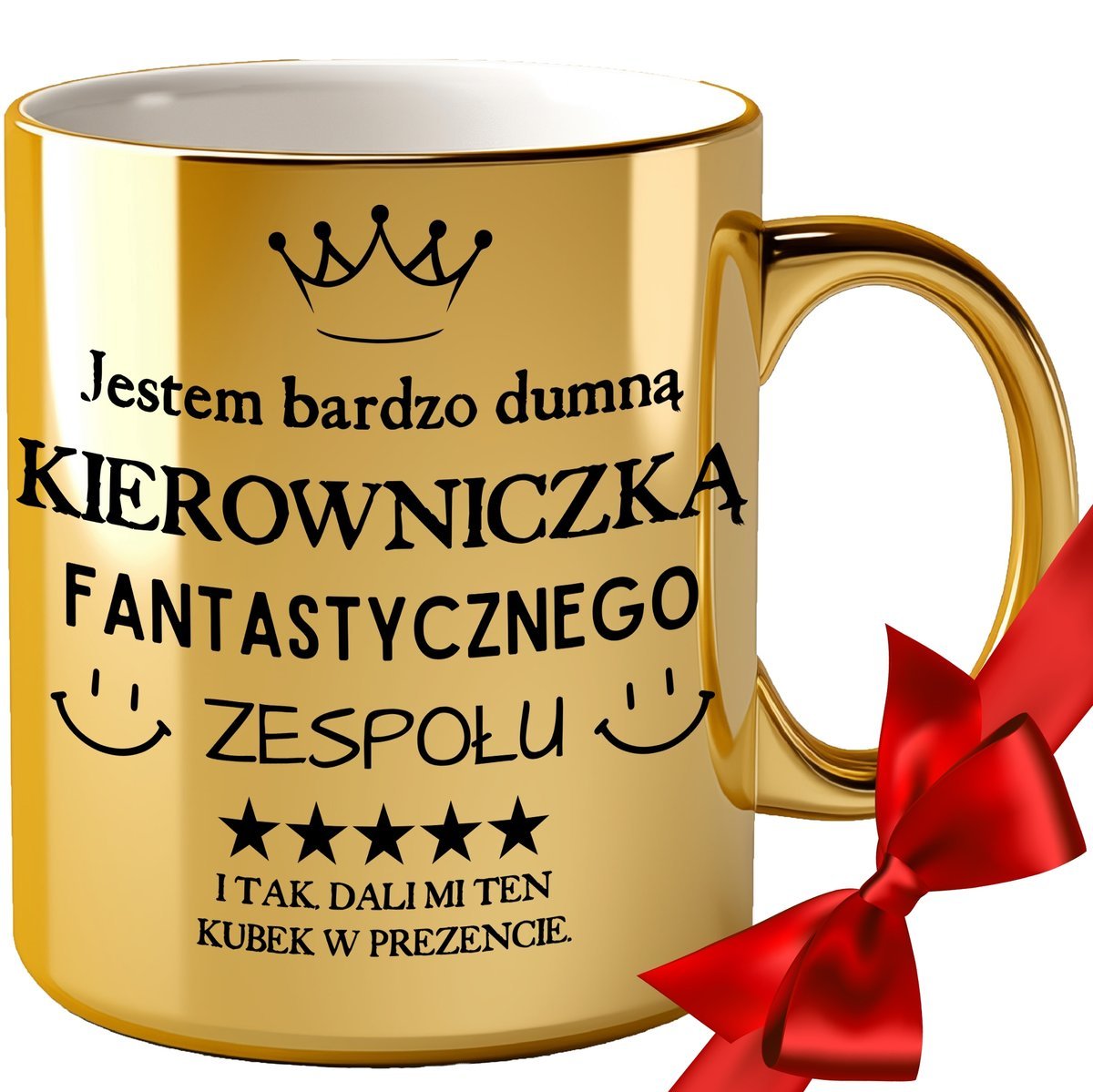 KUBEK DLA KIEROWNICZKI ZŁOTY DO KAWY BIURA URODZINY IMIENINY ŚMIESZNY 30 40