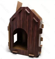 Drapaki dla kotów - Domek dla kota z kartonu do zabawy drapania lub spania 30x30x52cm - miniaturka - grafika 1