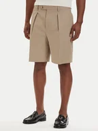 Spodenki męskie - Tommy Hilfiger Szorty materiałowe Smart Casual MW0MW42670 Beżowy jasny Relaxed Fit - miniaturka - grafika 1