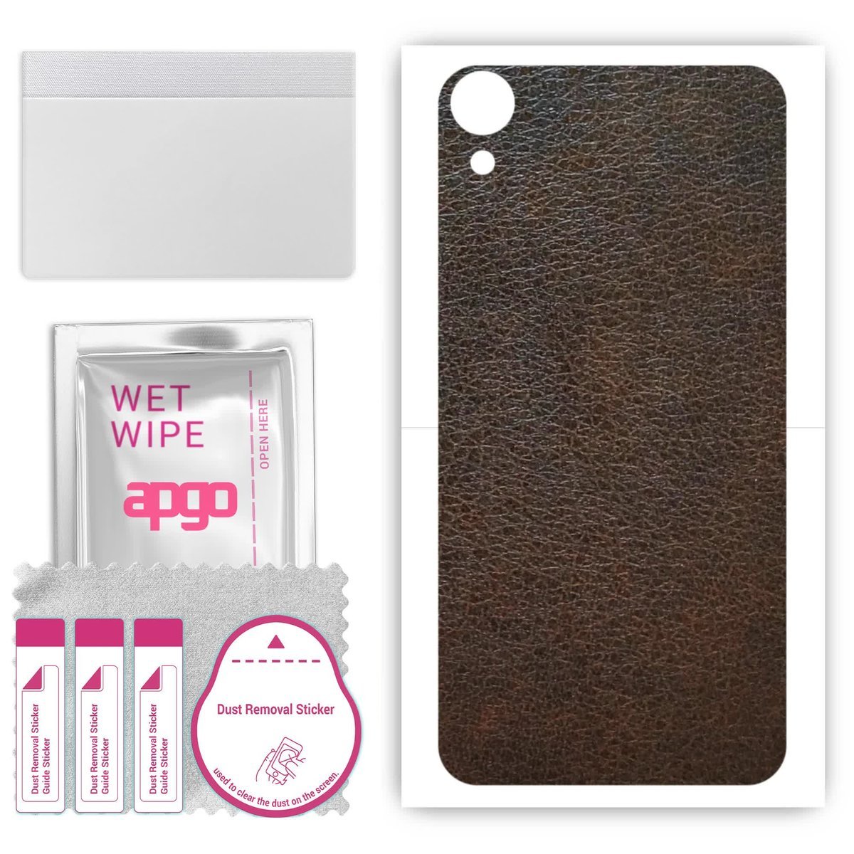 Folia naklejka skórka strukturalna na TYŁ do HTC Desire 820 - Skóra Brązowa - apgo SKINS