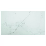Blaty meblowe i parapety okienne - shumee Blat stołu biały 120x65 cm 8 mm szkło z teksturą marmuru - miniaturka - grafika 1